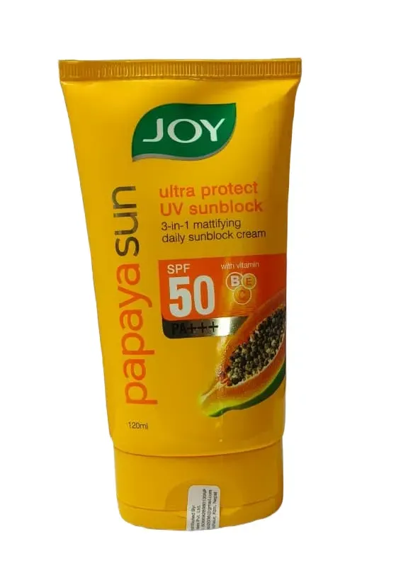 Joy Papaya Sun Ultra Protect UV Sunblock 3 in 1 SPF 50 PA+++  - 3-in-1 (120ml)